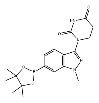 1-(1-methyl-6-(4,4,5,5-tetramethyl-1,3,2-dioxaborolan-2-yl)-1H-indazol-3-yl)dihydropyrimidine-2,4(1H,3H)-dione 구조식 이미지