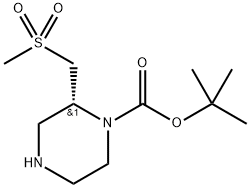 tert-Butyl (R)-2-((methylsulfonyl)methyl)piperazine-1-carboxylate Structure