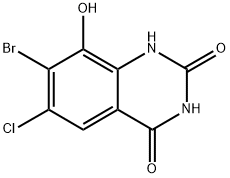 7-Bromo-6-chloro-8-hydroxyquinazoline-2,4(1H,3H)-dione 구조식 이미지