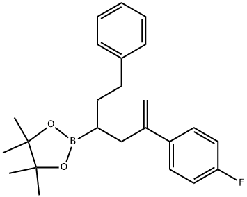 2-(5-(4-fluorophenyl)-1-phenylhex-5-en-3-yl)-4,4,5,5-tetramethyl-1,3,2-dioxaborolane Structure