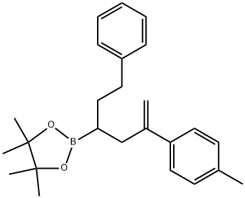 4,4,5,5-tetramethyl-2-(1-phenyl-5-(p-tolyl)hex-5-en-3-yl)-1,3,2-dioxaborolane Structure