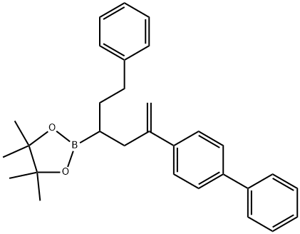 2-(5-([1,1'-biphenyl]-4-yl)-1-phenylhex-5-en-3-yl)-4,4,5,5-tetramethyl-1,3,2-dioxaborolane Structure