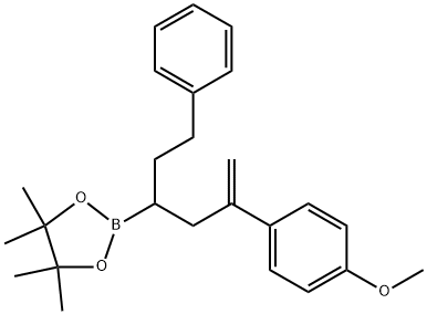 2-(5-(4-methoxyphenyl)-1-phenylhex-5-en-3-yl)-4,4,5,5-tetramethyl-1,3,2-dioxaborolane Structure