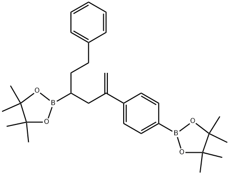 4,4,5,5-tetramethyl-2-(4-(6-phenyl-4-(4,4,5,5-tetramethyl-1,3,2-dioxaborolan-2-yl)hex-1-en-2-yl)phenyl)-1,3,2-dioxaborolane Structure