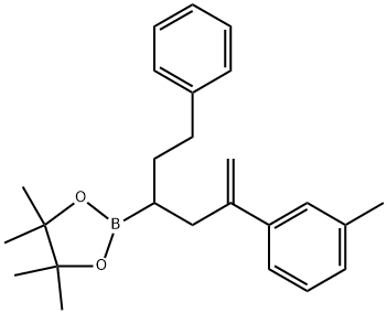 4,4,5,5-tetramethyl-2-(1-phenyl-5-(m-tolyl)hex-5-en-3-yl)-1,3,2-dioxaborolane Structure