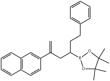 4,4,5,5-tetramethyl-2-(5-(naphthalen-2-yl)-1-phenylhex-5-en-3-yl)-1,3,2-dioxaborolane Structure