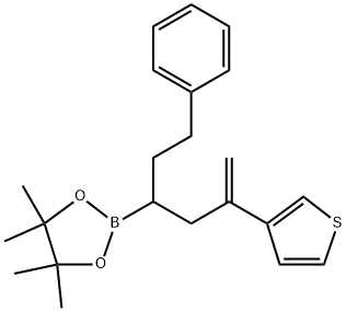 4,4,5,5-tetramethyl-2-(1-phenyl-5-(thiophen-3-yl)hex-5-en-3-yl)-1,3,2-dioxaborolane Structure