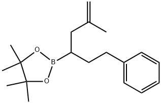 4,4,5,5-tetramethyl-2-(5-methyl-1-phenylhex-5-en-3-yl)-1,3,2-dioxaborolane Structure