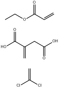 Butanedioic acid, methylene-, polymer with 1,1-dichloroethene and ethyl 2-propenoate Structure