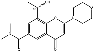 8-[(1S)-1-Hydroxyethyl]-N,N-dimethyl-2-morpholino-4- oxo-chromene-6-carboxamide Structure