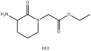 1-Piperidineacetic acid, 3-amino-2-oxo-, ethyl ester, hydrochloride (1:1) Structure