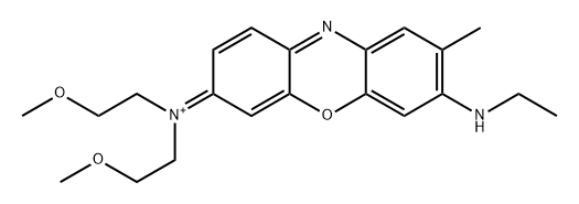 Ethanaminium, N -[7-(ethylamino)-8-methyl-3 H -phenoxazin-3-ylidene]-2-methoxy- N -(2-methoxyethyl)- (ACI) Structure