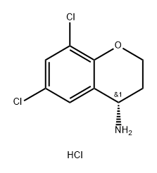 2H-1-Benzopyran-4-amine, 6,8-dichloro-3,4-dihydro-, hydrochloride (1:1), (4S)- Structure