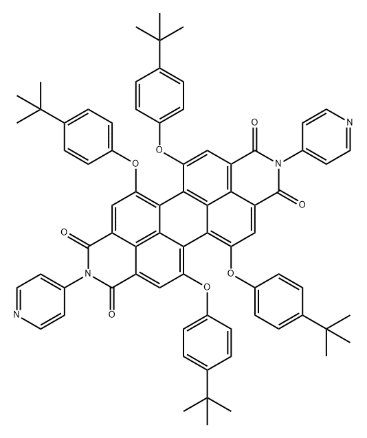 N,N'-Di(4-pyridyl)-1,6,7,12-tetra(4-tert-butylphenoxy)perylene-3,4:9,10-tetracarboxylic acid bisimide Structure