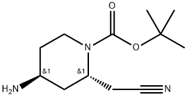 tert-Butyl (2S,4S)-4-amino-2-(cyanomethyl)piperidine-1-carboxylate Structure