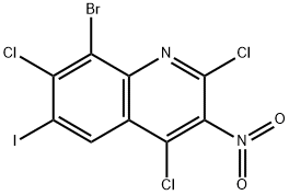 8-Bromo-2,4,7-trichloro-6-iodo-3-nitroquinoline Structure