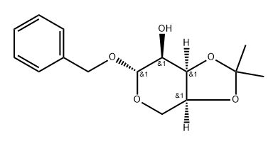 벤질3-O,4-O-이소프로필리덴-β-L-리보피라노시드 구조식 이미지