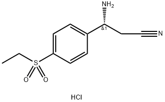 (R)-3-amino-3-(4-(ethylsulfonyl)phenyl)propanenitrile hydrochloride 구조식 이미지