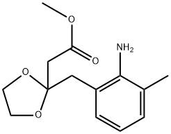 Methyl 2-(2-(2-amino-3-methylbenzyl)-1,3-dioxolan-2-yl)acetate Structure