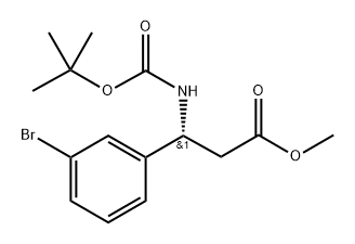 Benzenepropanoic acid, 3-bromo-β-[[(1,1-dimethylethoxy)carbonyl]amino]-, methyl ester, (βR)- Structure