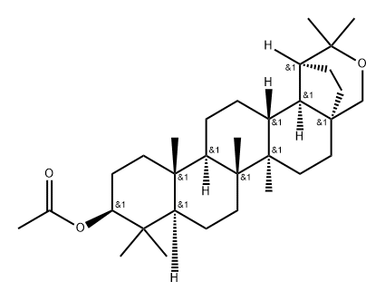 19αH-Lupan-3β-ol, 20,28-epoxy-, acetate (8CI) Structure