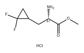 (2S)-Methyl 2-amino-3-(2,2-difluorocyclopropyl)propanoate hydrochloride Structure