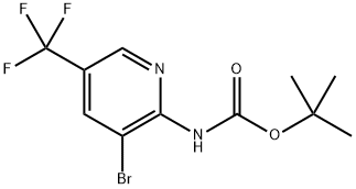 tert-butyl (3-bromo-5-(trifluoromethyl)pyridin-2-yl)carbamate Structure