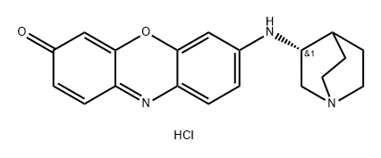 3H-Phenoxazin-3-one, 7-[(3R)-1-azabicyclo[2.2.2]oct-3-ylamino]-, hydrochloride (1:2) 구조식 이미지