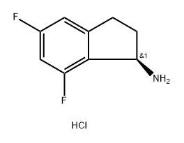 (R)-5,7-Difluoro-2,3-dihydro-1H-inden-1-amine hydrochloride 구조식 이미지