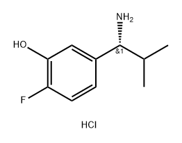 Phenol, 5-[(1R)-1-amino-2-methylpropyl]-2-fluoro-, hydrochloride (1:1) Structure