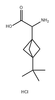 Bicyclo[1.1.1]pentane-1-acetic acid, α-amino-3-(1,1-dimethylethyl)-, hydrochloride (1:1) Structure