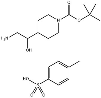 1-Piperidinecarboxylic acid, 4-(2-amino-1-hydroxyethyl)-, 1,1-dimethylethyl ester, compd. with 4-methylbenzenesulfonate (1:1) Structure