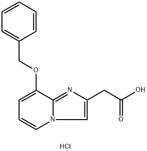 Imidazo[1,2-a]pyridine-2-acetic acid, 8-(phenylmethoxy)-, hydrochloride (1:1) Structure