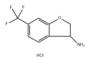 3-Benzofuranamine, 2,3-dihydro-6-(trifluoromethyl)-, hydrochloride (1:1) Structure