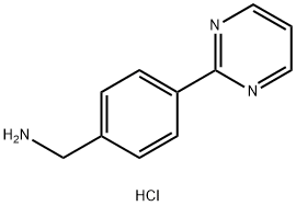 Benzenemethanamine, 4-(2-pyrimidinyl)-, hydrochloride (1:1) Structure