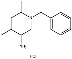 3-Piperidinamine, 4,6-dimethyl-1-(phenylmethyl)-, hydrochloride (1:2) Structure