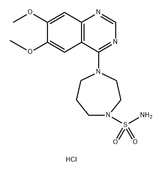 4-(6,7-dimethoxyquinazolin-4-yl)-1,4-diazepane-1-sulfonamide hydrochloride Structure