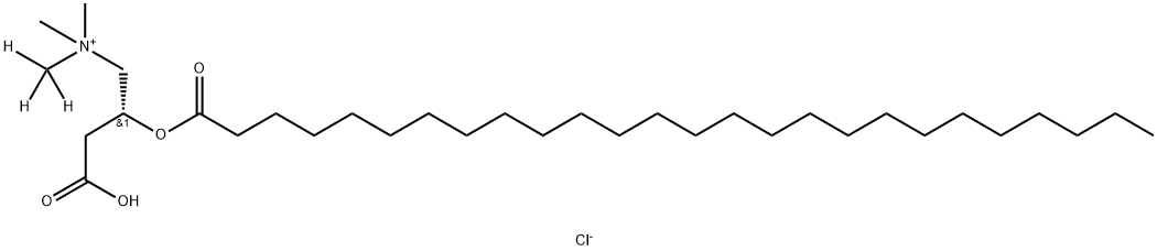 1-Propanaminium, 3-carboxy-N,N-dimethyl-N-(methyl-d3)-2-[(1-oxohexacosyl)oxy]-, chloride (1:1), (2R)- Structure