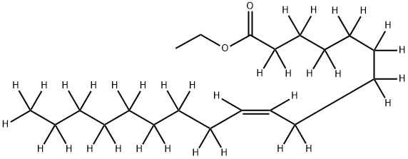 9-Octadecenoic-2,2,3,3,4,4,5,5,6,6,7,7,8,8,9,10,11,11,12,12,13,13,14,14,15,15,16,16,17,17,18,18,18-d33 acid, ethyl ester, (9Z)- 구조식 이미지