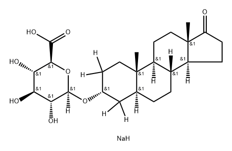 β-D-Glucopyranosiduronic acid, (3α,5α)-17-oxoandrostan-3-yl-2,3,4,4-d4, sodium salt (1:1) Structure