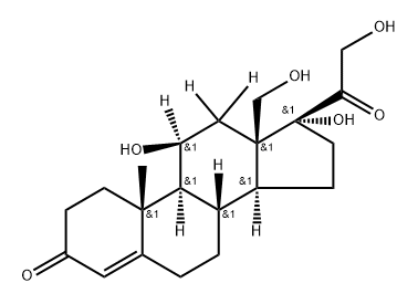 Pregn-4-ene-3,20-dione-9,11,12,12-d4, 11,17,18,21-tetrahydroxy-, (11β)- 구조식 이미지