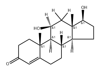 Androst-4-en-3-one-9,11,12,12-d4, 11,17-dihydroxy-, (11β,17β)- Structure