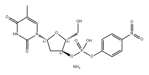 3'-Thymidylic acid, mono(4-nitrophenyl) ester, monoammonium salt Structure