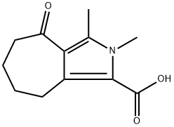 2,3-Dimethyl-4-oxo-2,4,5,6,7,8-hexahydrocyclohepta[c]pyrrole-1-carboxylic acid 구조식 이미지