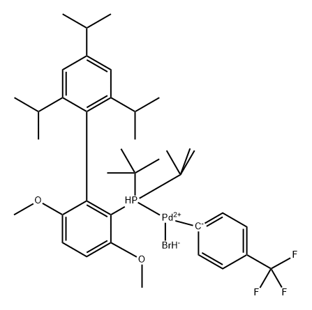 Palladium, bromo[[3,6-dimethoxy-2′,4′,6′-tris(1-methylethyl)[1,1′-biphenyl]-2-yl]bis(1,1-dimethylethyl)phosphine-κP][4-(trifluoromethyl)phenyl]- Structure