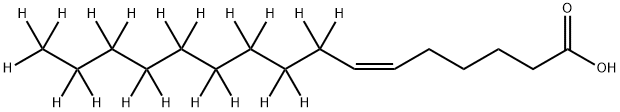 6-Hexadecenoic-8,8,9,9,10,10,11,11,12,12,13,13,14,14,15,15,16,16,16-d19 acid, (6Z)- Structure