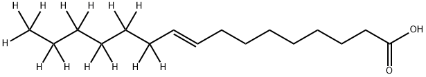 9-Hexadecenoic-11,11,12,12,13,13,14,14,15,15,16,16,16-d13 acid, (9E)- Structure