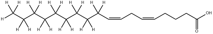 5,8-Octadecadienoic-10,10,11,11,12,12,13,13,14,14,15,15,16,16,17,17,18,18,18-d19 acid, (5Z,8Z)- Structure