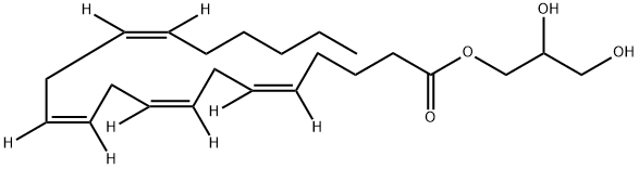 5,8,11,14-Eicosatetraenoic-5,6,8,9,11,12,14,15-d8 acid, 2,3-dihydroxypropyl ester, (5Z,8Z,11Z,14Z)- Structure