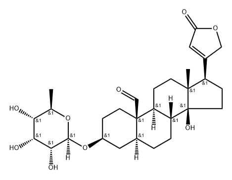 3β-[(6-Deoxy-D-allopyranosyl)oxy]-14β-hydroxy-19-oxo-5α-card-20(22)-enolide 구조식 이미지